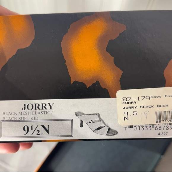 Donald J Pliner Jorry Black Mesh Elastic Heels Size 9.5N with Box & Dust Bag - Picture 12 of 13